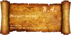 Merger Anikó névjegykártya